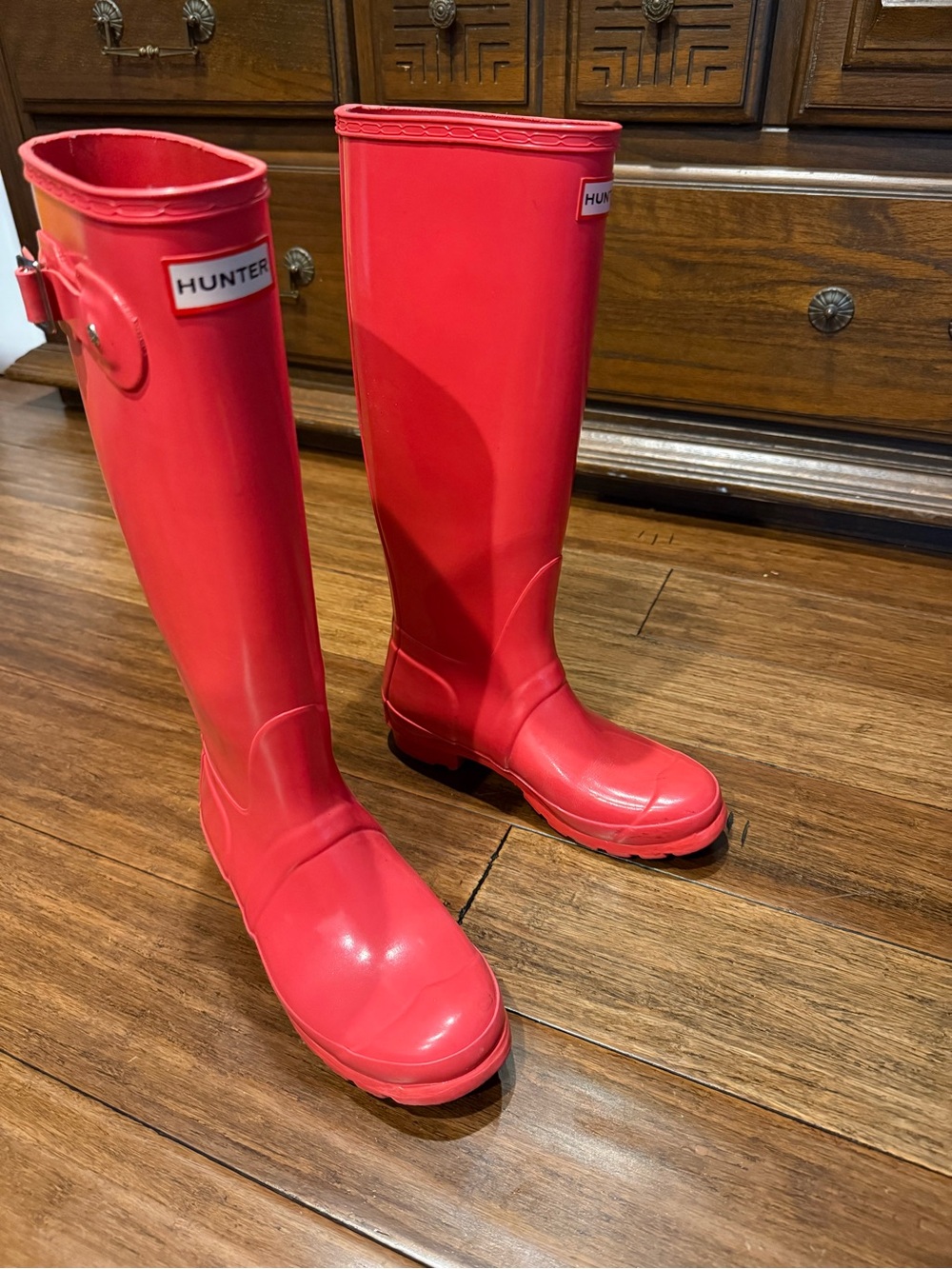 Hunter Tall Women's Rain Boots in Pinkish Red